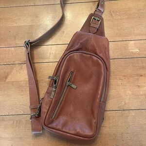 Brown Leather Sling Bag